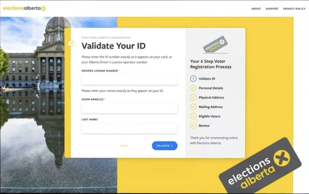 Elections Alberta web application